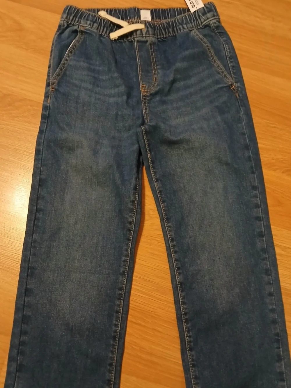 Old Navy Kids Medium Blue Straight-Leg Drawstring Jeans